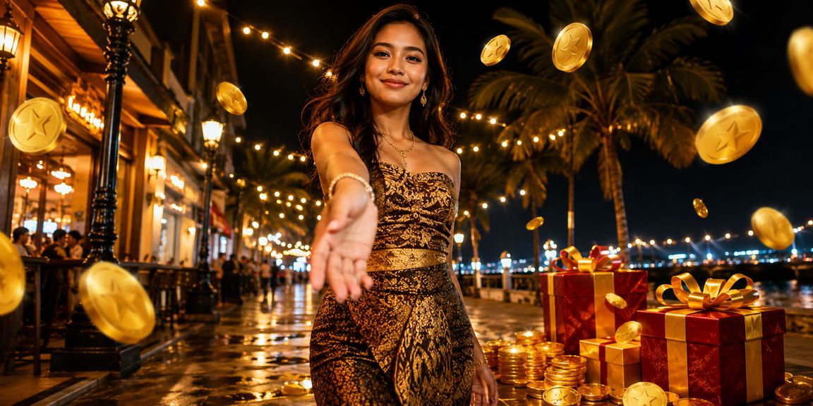 Tampilan bonus rebate seniorbet di suasana pasar malam Vietnam